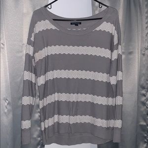 American Eagle lace stripe sweater